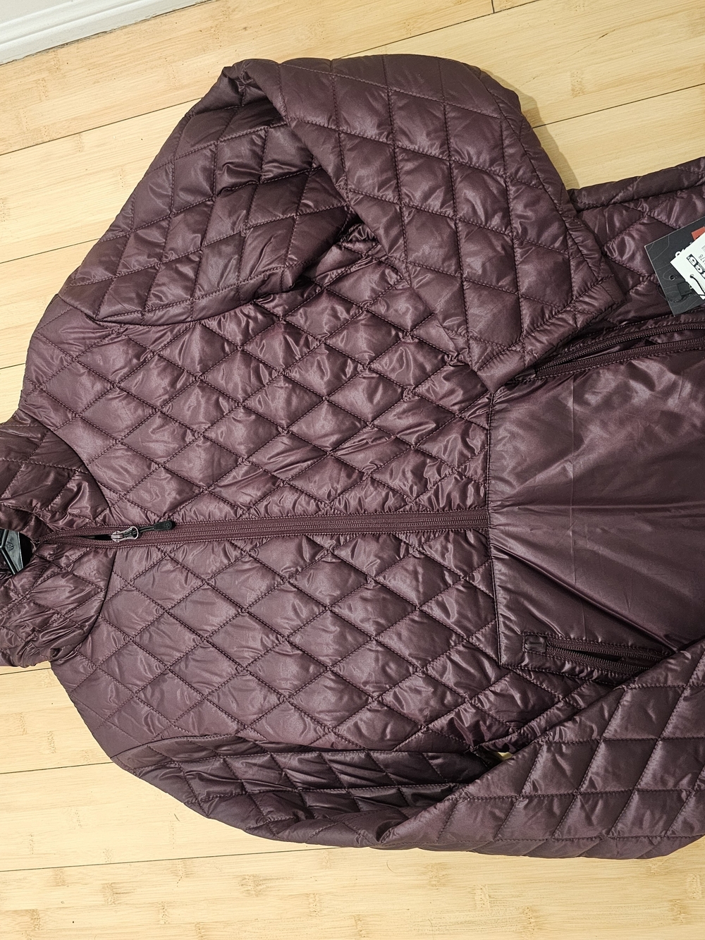 Women's Quilted Puffer Jacket - Deep Plum